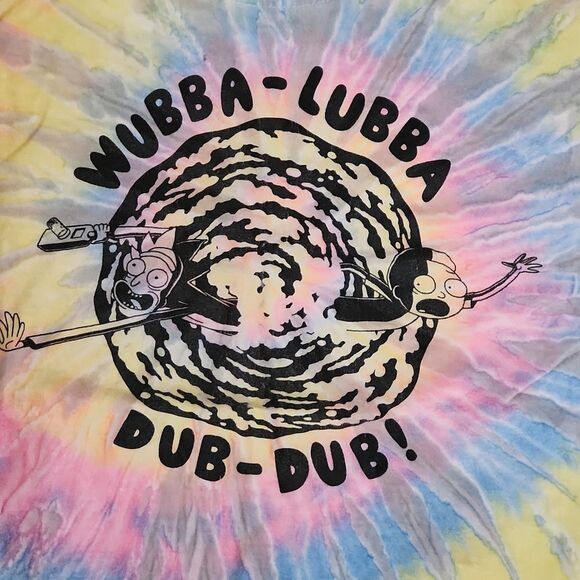 Adult Swim Rick and Morty Ripple Junction XL women's Cotton tie dye t-shirt - Picture 2 of 4